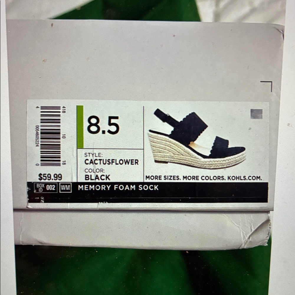 LC Lauren Conrad Cactusflower Wedge Black Scalloped Women's Sandals 8.5 NWT - Picture 7 of 11